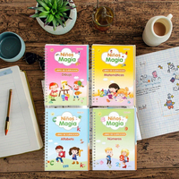 4 livres/set Espanol Version Magic Book Writing Control Pen Training Sheet Practice Copybook Learning Espanol Education Books