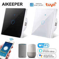Interruptor Inteligente WiFi Tuya de 1-4 Canales, Interruptor Táctil de Pared para Iluminación, para Automatización de Espacios Comerciales de Alto Tráfico