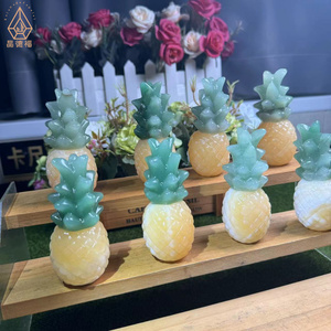 Kindfull Cristal fruit cristal naturel vert <span class=keywords><strong>aventurine</strong></span> et <span class=keywords><strong>jaune</strong></span> calcite ananas sculpture Pour La Décoration - Product Image 5