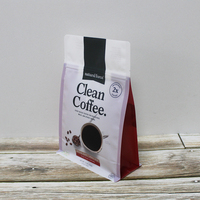 Sachet Doypack à fond plat avec fermeture éclair, imprimé sur mesure, étanche, pour grains de café, lait et chewing-gum, avec faible MOQ