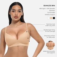 Hexin Vente en Gros Soutien-Gorge Demi-Couvrance Confort Sans Armature Bralettes Quotidiennes Sans Couture Push-up Gainant pour Femme