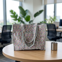Tas Tote Besar Motif Cetak Blok Katun Jaipuri Grosir, Dapat Dibalik, Dilengkapi Kantong Dalam, Ramah Lingkungan dan Berkelanjutan