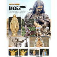 Statue de la Vierge Marie en bronze RELONG, taille réelle, sculpture d'art religieux, personnalisable, haute qualité, durable pour l'église