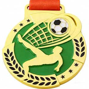 เหรียญโลหะชุบทองคุณภาพสูงรูปทรงกลม ออกแบบตามธีมกีฬา พร้อมโลโก้สั่งทำ สำหรับการแข่งขันฟุตบอล - Product Image 3