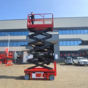 Plataforma elevadora de tijera eléctrica de gran oferta al por mayor, plataforma de trabajo aéreo ergonómica de 10M de altura para <span class=keywords><strong>estantes</strong></span> superaltos al por menor - Product Image 1