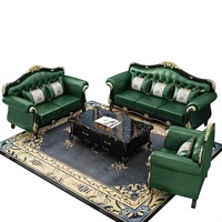 Ensemble de canapés sectionnels de luxe modernes en cuir véritable rembourrés d'éponge pour salon, structure en bois massif, configuration 1+2+3, haute qualité