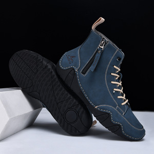 Nouvelles Bottes Décontractées pour Hommes 2026, Conçues à la Main, en <span class=keywords><strong>Cuir</strong></span> PU, Respirantes, Grande Taille 48, pour l'Automne - Product Image 6