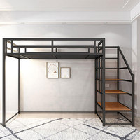 Lit superposé en métal de bonne qualité pour dortoir, taille Queen, avec escalier, pour auberge de jeunesse, pour adultes
