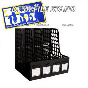3/4 Compartment Plastic Desk Organizer <b>File</b> Holder Stand with Magazine <b>Tray</b> for Office Use - Product Image 2