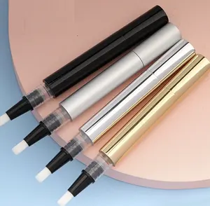 3ml Aluminium Or SilverEmpty Cosmetic Makeup Pen Nail Oil Bottle White Black Top Concealer Tube Dents Whitening Twist Pen