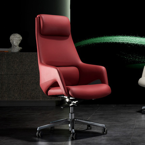 Silla Ejecutiva Moderna Giratoria con Respaldo Alto Reclinable, Soporte Lumbar, Mueble de Oficina de Lujo para Jefes y Gerentes - Product Image 1