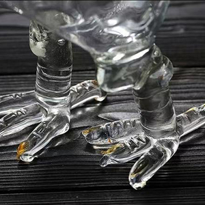 Bouteille de vin en verre à liqueur de vodka en borosilicate haute qualité personnalisée de 500 ml 1000 ml, forme d'animaux, poulet, carafe à whisky avec verrou en métal - Product Image 3