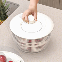 GREENSIDE Ecologische Huishoudelijke Plastic Multifunctionele Groente Droger Handmatige Spin Droger Salade Spinner Fruit Afdruiprek