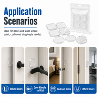 Tampons de protection de porte en silicone transparents, autocollants, anti-bruit pour portes d'armoires et murs