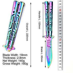 Coltello a Farfalla Pieghevole OEM con Lama non Affilata Personalizzabile Strumento Manuale da Allenamento EDC per Esercitazione Prezzo di Fabbrica Conveniente - Product Image 5
