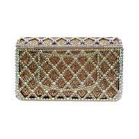 Sac à main de soirée en métal avec strass et fleurs classiques pour femmes, sac à main de luxe en cristal pour mariage et fête
