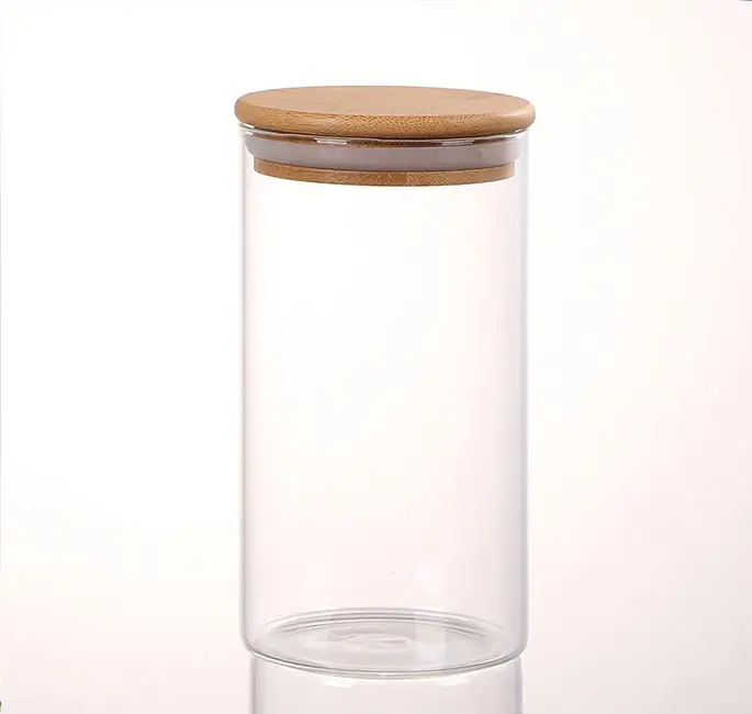 Hot bán Borosilicate lưu trữ nhà bếp lọ thủy tinh Set-Gia vị container chai với nắp tre