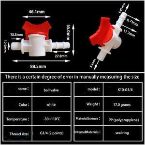Hose Barb X <strong>1</strong>/<strong>2</strong>&quot; <strong>3</strong>/4&quot; BSP Male Thread Two <strong>Way</strong> Plastic Ball <strong>Valve</strong> Irrigation <strong>Connector</strong>
