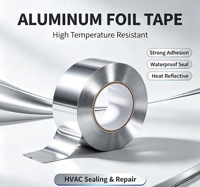 Ruban adhésif en aluminium résistant à la chaleur 60um pour l'étanchéité des conduits HVAC et l'isolation thermique, ruban adhésif en aluminium argenté 0,06 mm