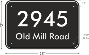 Custom <strong>House</strong> Address Sign - Personalize <strong>House</strong> Number/Street <strong>Name</strong>, 8"x12" Rectangular <strong>Plaque</strong> <strong>for</strong> <strong>Outside</strong> - Product Image 2