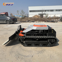 Mesin Pemotong Rumput Robot Tenaga Kuat Versi Terbaru, Mesin Pemotong Rumput Otomatis 900mm dengan Roda Karet dan Pisau Buldoser