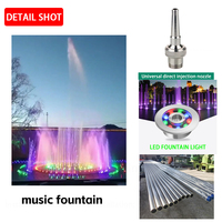 Fuente de Agua Circular Musical para Jardín Exterior con Iluminación LED de Colores y Chorro Alto Danzante en el Centro