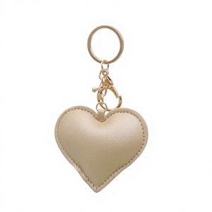 Heart-Shaped Pendant Small Accessory Small Gift for Best Friend Wholesale Candy-Colored Heart <b>Leather</b> <b>Keychain</b> Key Chain - Product Image 1