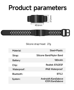 H59 MAX Android Metal Non-Screen Smart Band Bracelet 1ATM Fitness Tracker <b>Sleep</b> Tracker Heart Rate Monitor Unisex 5-10 Days - Product Image 4
