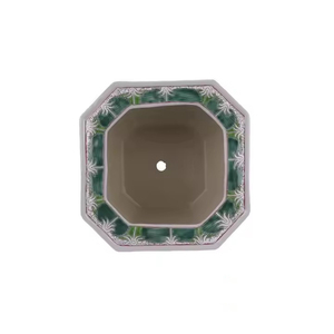Maceta Cuadrada de Cerámica Decorativa con Diseño de Col Rizada, Estilo Chino Antiguo, Pintada a Mano en Jingdezhen - Product Image 3