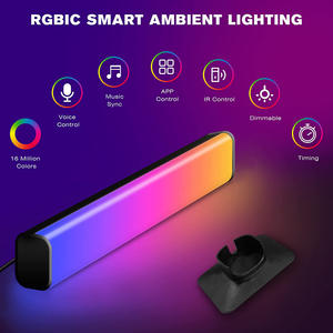 Lampe d'ambiance LED intelligente à rythme musical pour bureau, veilleuse RGB pour jeux, fond de télévision, décoration murale de chambre, lampe de table - Product Image 2