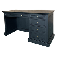 FH1211 Bureau d'écriture et d'étude en bois massif, style rétro américain St. James, design mi-siècle, bureau de direction pour villa