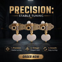 5 têtes de Machine à Tuning pour guitare classique, plaqués or, accessoires pour instrument de musique