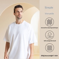 T-shirt Homme Oversize 300g en Coton Pur Respirant Style Américain Épaules Tombantes Sportif Personnalisable avec Logo