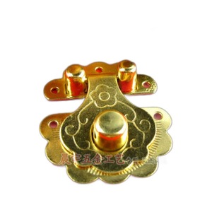 Chengyu K031 Antique Brass Lock Buckle Chinese Style Keyless Drawer Furniture Lock Yellow Bronze Cold Rolled Steel - Product Image 1