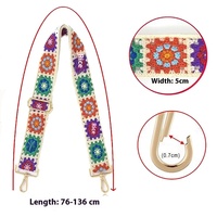 Bandoulière en dentelle de polyester tissée à la machine pour accessoires de sac de bricolage