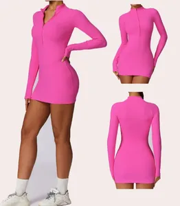 OEM kustom pakaian tenis Golf gaun tenis Set lari bernapas olahraga pakaian Gym latihan tenis gaun Yoga untuk wanita