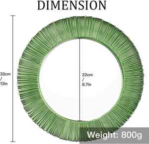 Assiettes de présentation en verre transparent de 13 pouces avec bordure verte pour mariages, anniversaires et diverses occasions - Product Image 4