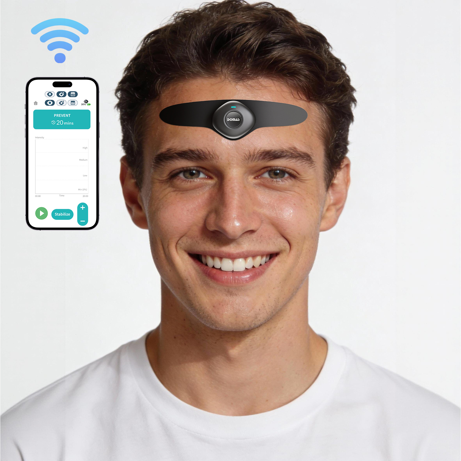 APP Control Tension Headache Cluster Headache Relief Device Massager Migraine Relief