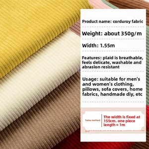 Veste en velours côtelé épais pour garçons, en tissu molletonné teint, couleur unie, rembourrée en coton, avec pantalon - Product Image 2