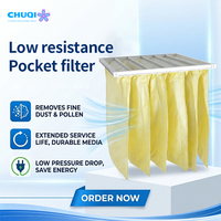 Filtre à sac F8 595x595x600mm, efficacité 85-95%, 50-65Pa, joint EVA, faible résistance pour l'alimentation en air des cabines de peinture, filtre de poche AHU