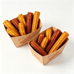 Caja Plegable Personalizada para Churros, Contenedor Desechable para Comida <span class=keywords><strong>Española</strong></span>, Caja Ligera Aislada para Papas Fritas de Grado Alimenticio para Llevar - Product Image 3