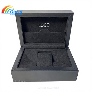 Factory Custom Luxury Black <b>Watch</b> Box with Black Velvet Lining, High quality Wooden <b>Watch</b> Packaging <b>Case</b> for Brand <b>Watches</b> - Product Image 5