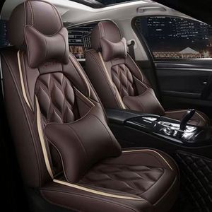 Housses de siège de voiture universelles en cuir tout-en-un avec coussins, ensemble de 9 pièces, offrant un confort et un style premium - Product Image 2
