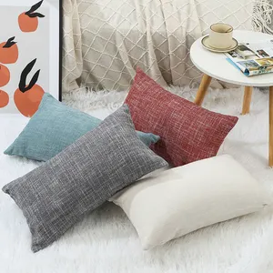 Dostluk Modern basit 30x50 doku yumuşak kanepe yastık örtüsü düz renk ev dekoratif minder örtüsü oturma odası için