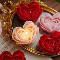 Lilin Aromaterapi Bentuk Hati Mawar, Hadiah Hari Valentine, Dekorasi Rumah, Lilin Kedelai & Parafin Buatan Tangan, Wangi, Custom