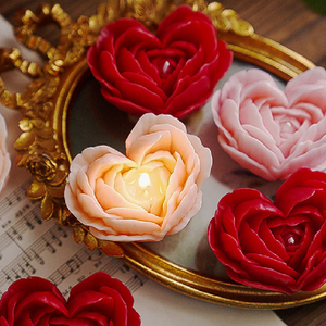 Vela Aromática para Decoración del Hogar Regalo de San Valentín Hecha a Mano Personalizada de Cera de Soya y Parafina en Forma de Corazón y Rosa - Product Image 3