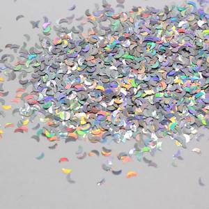 Großhandel Ultradünne 3mm Mond-Pailletten Laser-Glitzer 3D Nagel-Pailletten Lose Pailletten für Nagelkunst Schleim-Zubehör DIY Harz-Bastelarbeiten - Product Image 2