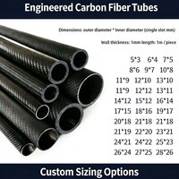 Tube en fibre de carbone 3K enroulé, diamètre extérieur 25,4 mm, longueur 2 m, haute résistance, léger, pour cadre RC et composants robotiques