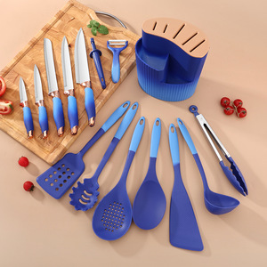 Ensemble d'ustensiles de cuisine en acier inoxydable de 15 pièces avec bloc de rangement en bois pour chef à domicile - Vente en gros - Product Image 2