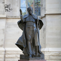 Statue de Saint Jean-Paul II en bronze grandeur nature, sculpture en laiton de style romain catholique célèbre, BLVE Outdoor Metal